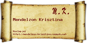 Mendelzon Krisztina névjegykártya